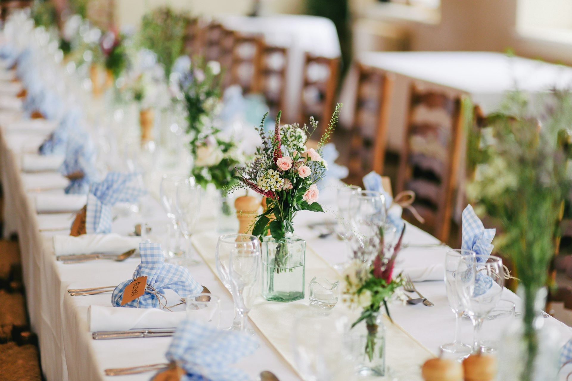 Elegant wedding ceremony aisle with florals